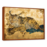 Smiling Lynx Asian Vintage Gold - Brown Leopard Wall Art