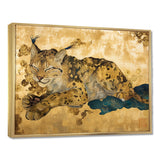 Smiling Lynx Asian Vintage Gold - Brown Leopard Wall Art