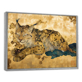 Smiling Lynx Asian Vintage Gold - Brown Leopard Wall Art