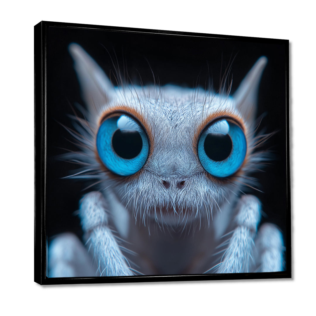 Macro Close-up Of Cute Spider Creature - Insects &amp; Bugs Framed Canvas Art