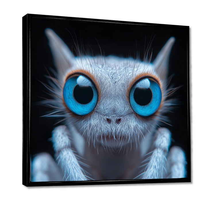 Macro Close-up Of Cute Spider Creature - Insects &amp; Bugs Framed Canvas Art