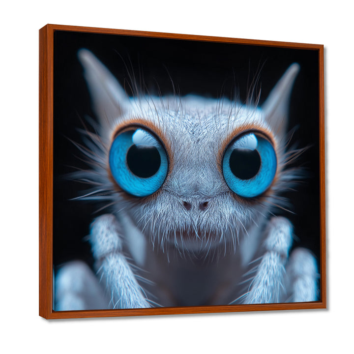 Macro Close-up Of Cute Spider Creature - Insects &amp; Bugs Framed Canvas Art