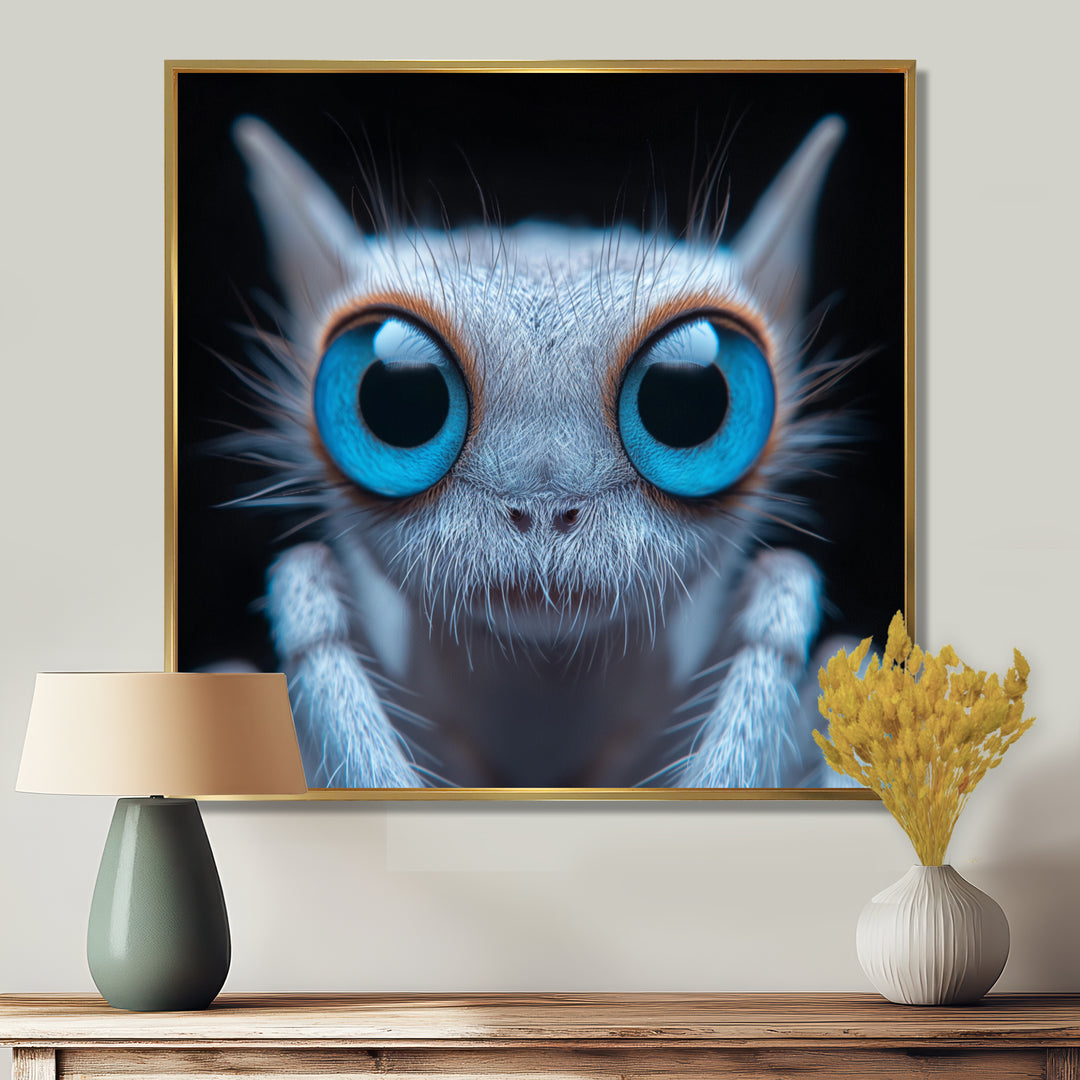 Macro Close-up Of Cute Spider Creature - Insects &amp; Bugs Framed Canvas Art