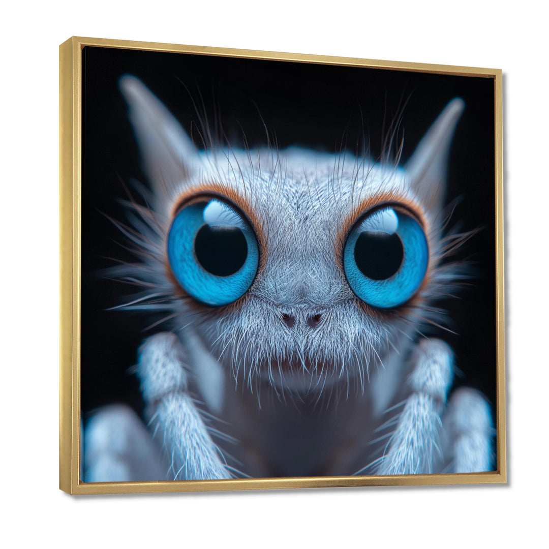 Macro Close-up Of Cute Spider Creature - Insects &amp; Bugs Framed Canvas Art