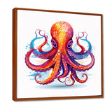 Ravenous Red Octopus Watercolor - Octopus Canvas Wall Art