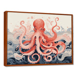 Octopus Queen On The Waves Retro Illustration - Octopus Wall Decor