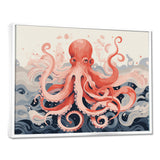 Octopus Queen On The Waves Retro Illustration - Octopus Wall Decor