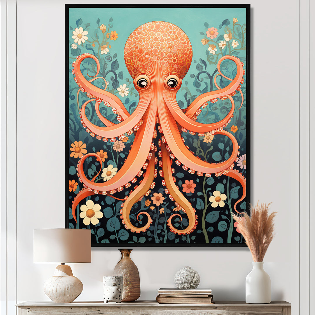 Orange Octopus - Octopus Wall Decor