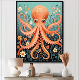Orange Octopus - Octopus Wall Decor