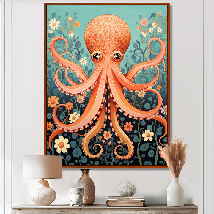 Orange Octopus - Octopus Wall Decor