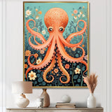 Orange Octopus - Octopus Wall Decor