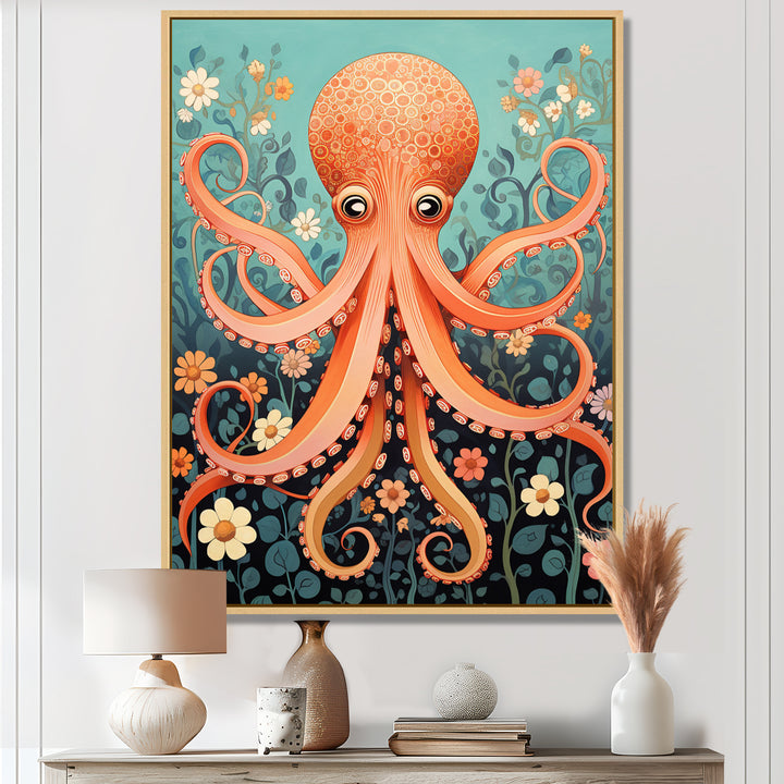 Orange Octopus - Octopus Wall Decor