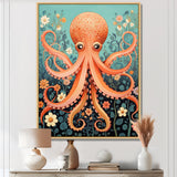 Orange Octopus - Octopus Wall Decor