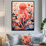 Retro Pink Octopus Retro Deep Sea - Octopus Wall Art Prints