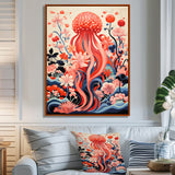 Retro Pink Octopus Retro Deep Sea - Octopus Wall Art Prints