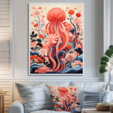 Retro Pink Octopus Retro Deep Sea - Octopus Wall Art Prints