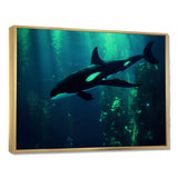 Deep Ocean Orka God Rays - Black Coastal Animal Wall Art