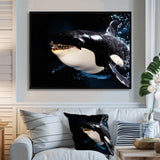 Smiling Deep Sea Orka - Coastal Animal Large Canvas Wall Art