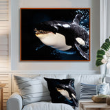 Smiling Deep Sea Orka - Coastal Animal Large Canvas Wall Art