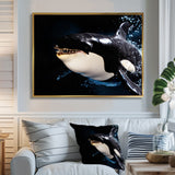 Smiling Deep Sea Orka - Coastal Animal Large Canvas Wall Art