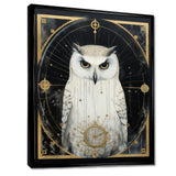 White Owl Wisdom Retro Glam Collage - Owl Living Room Wall Art