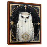 White Owl Wisdom Retro Glam Collage - Owl Living Room Wall Art