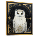 White Owl Wisdom Retro Glam Collage - Owl Living Room Wall Art