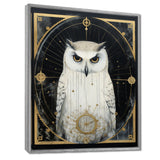 White Owl Wisdom Retro Glam Collage - Owl Living Room Wall Art