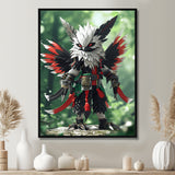 White Owl Feathered Fantasy Warrior - Owl Bedroom Wall Art