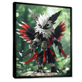 White Owl Feathered Fantasy Warrior - Owl Bedroom Wall Art