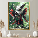 White Owl Feathered Fantasy Warrior - Owl Bedroom Wall Art