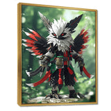 White Owl Feathered Fantasy Warrior - Owl Bedroom Wall Art