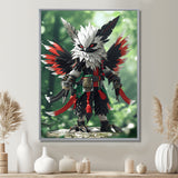 White Owl Feathered Fantasy Warrior - Owl Bedroom Wall Art