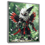 White Owl Feathered Fantasy Warrior - Owl Bedroom Wall Art