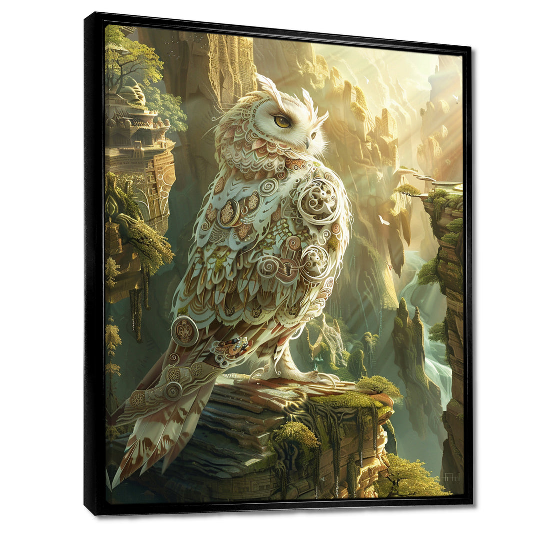 Majestic White Owl In The Mountains - Owl Wall Decor