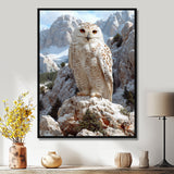 Majestic White Snow Owl In The Mountains - Owl Wall Art Prints