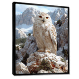 Majestic White Snow Owl In The Mountains - Owl Wall Art Prints