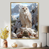 Majestic White Snow Owl In The Mountains - Owl Wall Art Prints