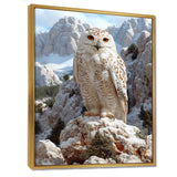 Majestic White Snow Owl In The Mountains - Owl Wall Art Prints