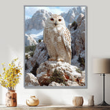 Majestic White Snow Owl In The Mountains - Owl Wall Art Prints