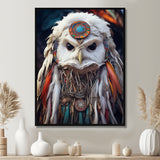 Shamanic White Owl Wisdom - White Owl Wall Art