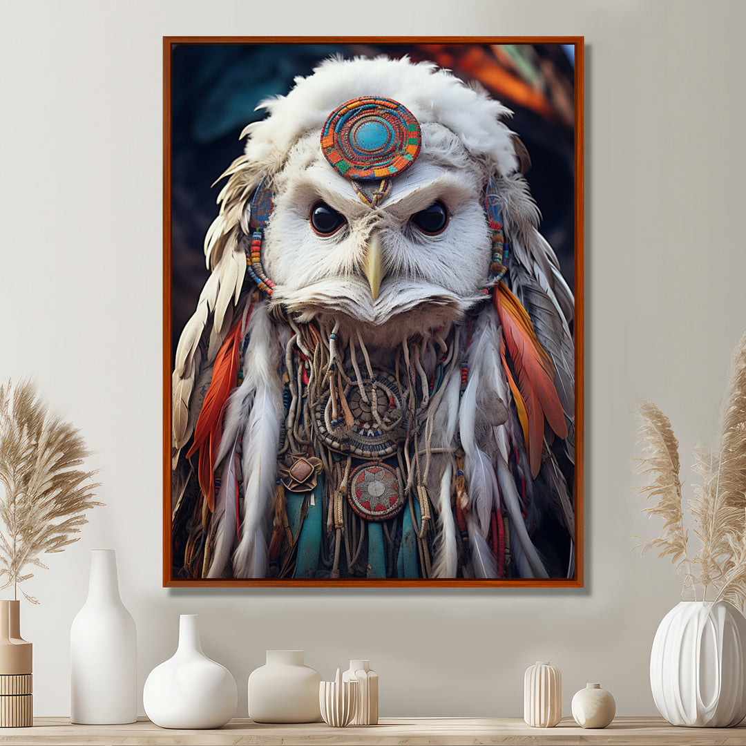 Shamanic White Owl Wisdom - White Owl Wall Art