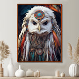 Shamanic White Owl Wisdom - White Owl Wall Art