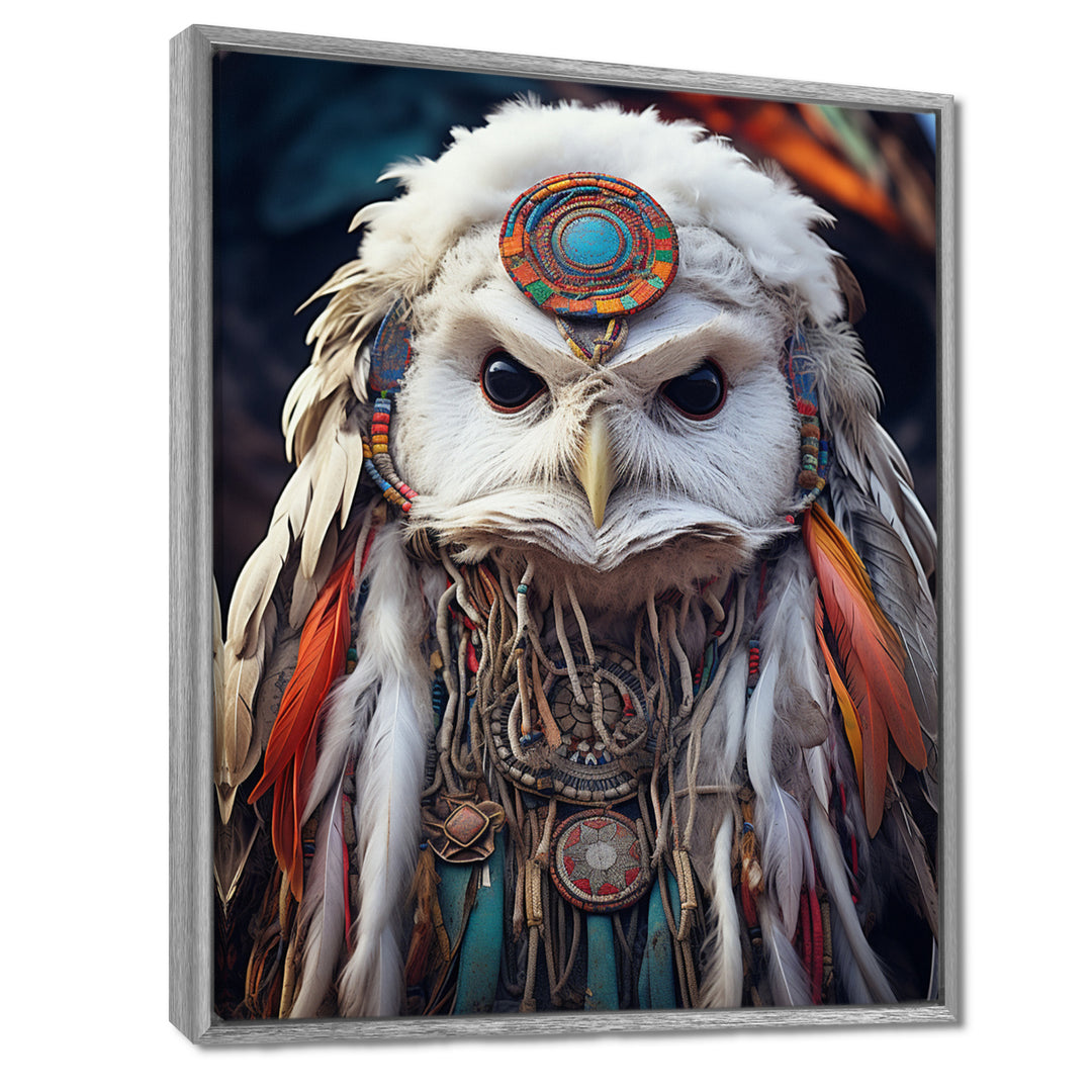 Shamanic White Owl Wisdom - White Owl Wall Art
