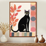 Retro Portrait Of A Gracious Black Cat - Cat Canvas Wall Art