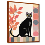 Retro Portrait Of A Gracious Black Cat - Cat Canvas Wall Art