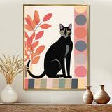 Retro Portrait Of A Gracious Black Cat - Cat Canvas Wall Art