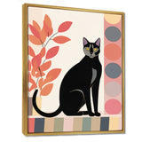 Retro Portrait Of A Gracious Black Cat - Cat Canvas Wall Art