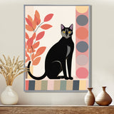 Retro Portrait Of A Gracious Black Cat - Cat Canvas Wall Art