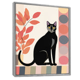 Retro Portrait Of A Gracious Black Cat - Cat Canvas Wall Art